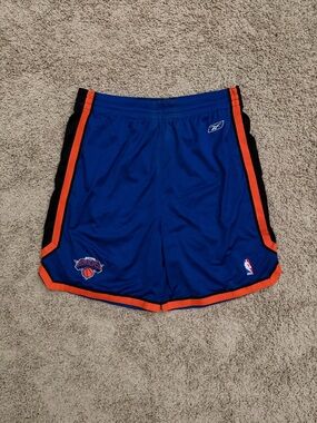 Vintage Y2K New York Knicks Authentic NBA Basketball Blue Shorts Reebok Sz 38